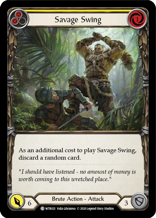 Savage Swing (Yellow) (Common) - WTR021 - Unlimited - Rainbow Foil