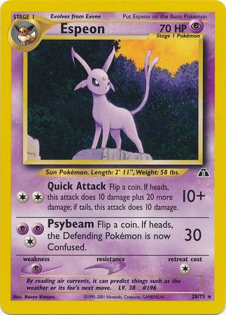 Espeon (Rare) - 20/75 - Unlimited