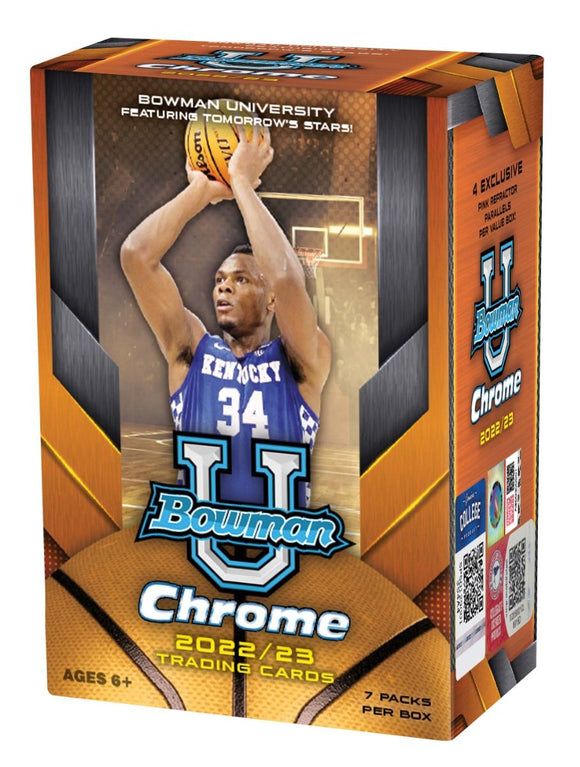 2022-23 - Topps - Bowman University Chrome Basketball Blaster/ Value Box (Sealed)