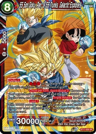 SS Son Goku, Pan & SS Trunks, Galactic Explorers (Super Rare) - BT17-009