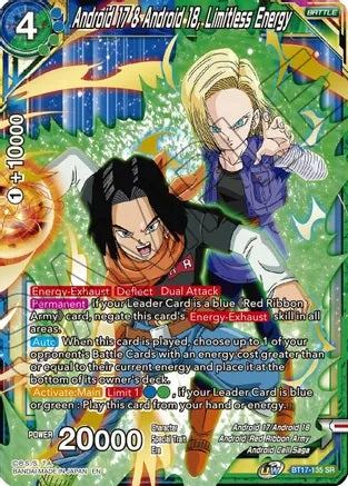 Android 17 & Android-18, Limitless Energy (Super Rare) - BT17-135