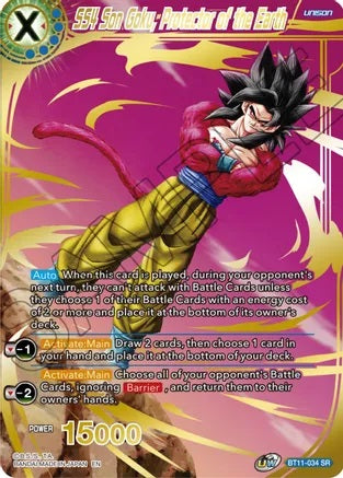 SS4 Son Goku, Protector of the Earth (Super Rare) - BT11-034