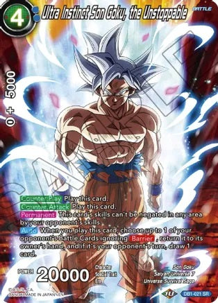 Ultra Instinct Son Goku, the Unstoppable (Super Rare) - DB1-021