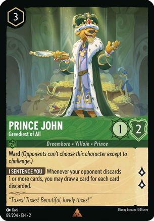 Prince John (Greediest of All) - 89/204 - Rare