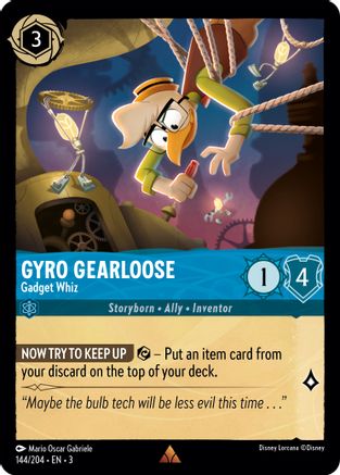 Gyro Gearloose (Gadget Whiz) - 144/204 - Rare