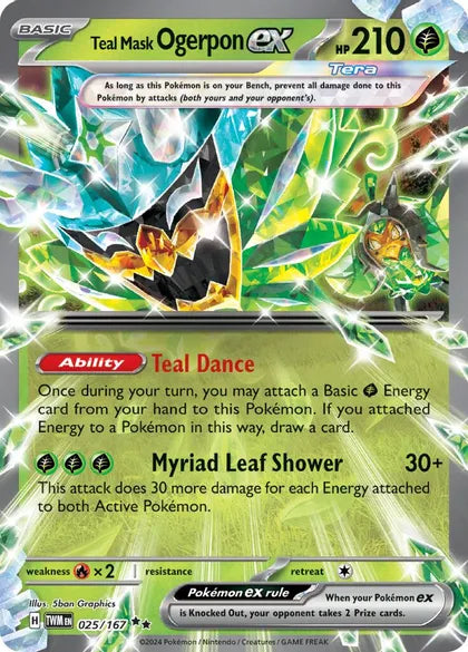 Teal Mask Ogerpon ex (Double Rare) - 025/167