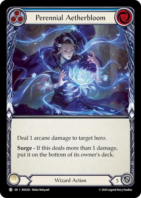 Perennial Aetherbloom (Blue) - ROS203 - Rainbow Foil