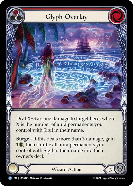 Glyph Overlay (Red) - ROS173 - Rainbow Foil