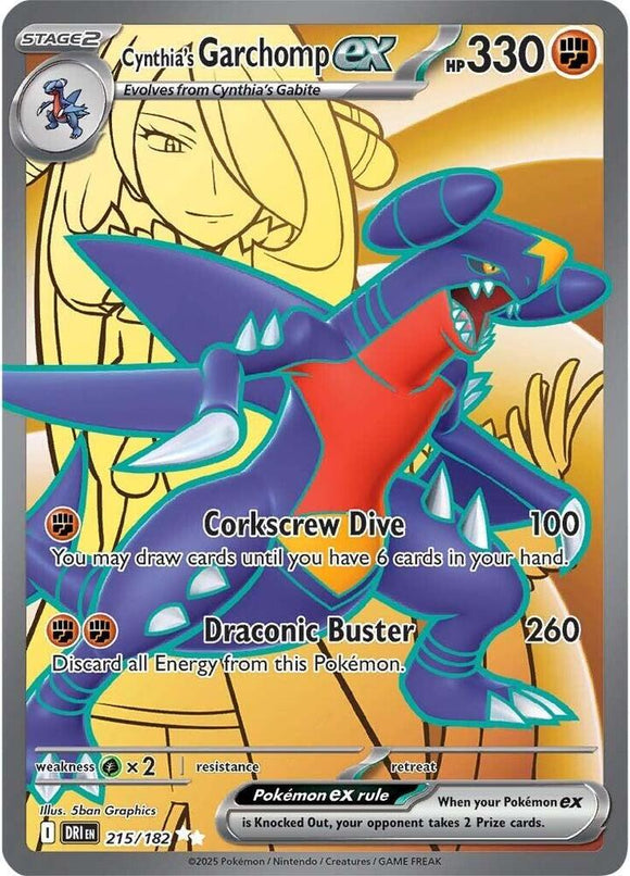 Cynthia's Garchomp ex (Full Art Ultra Rare) - 215/182