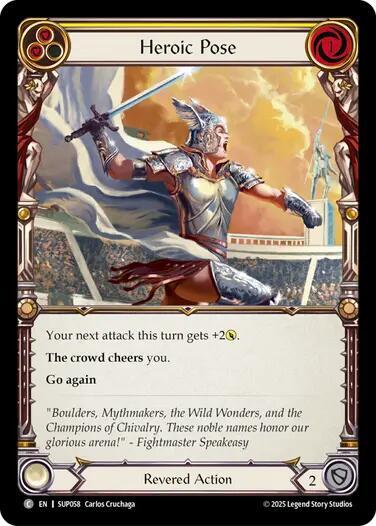Heroic Pose (Yellow) - SUP058 - Rainbow Foil