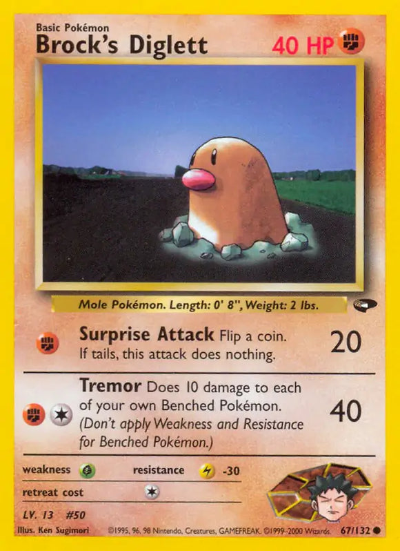 Brock's Diglett (Common) - 067/132 -  Unlimited