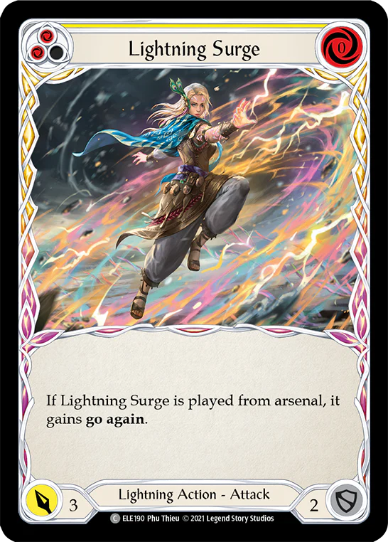 Lightning Surge (Yellow) - ELE190 - 1st Edition Rainbow Foil