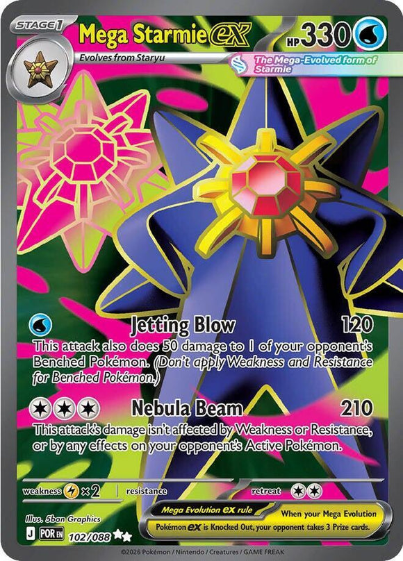 Mega Starmie ex (Full Art Ultra Rare) - 102/088 MK Cards Mega Starmie ex (Full Art Ultra Rare) - 102/088 MK Cards
