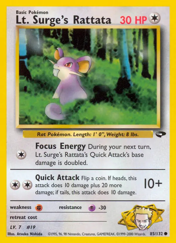 Lt. Surge's Rattata (Common) - 85/132 - Unlimited