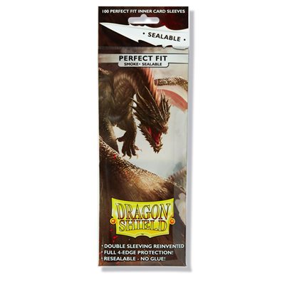 Dragon Shield: Perfect Fit: Sealable Inner Sleeves - Smoke (100) (Sealed)