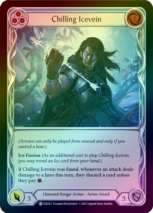 Chilling Icevein (Blue) (Rainbow Foil Common) - ELE052 - 1st Edition