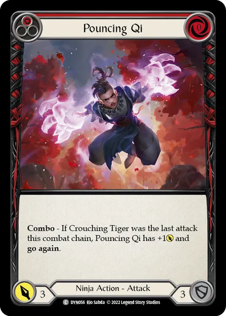 Pouncing Qi (Red) - DYN056 - Rainbow Foil