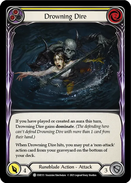 Drowning Dire (Yellow) - EVR111 - Rainbow Foil