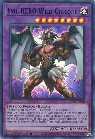 Evil HERO Wild Cyclone (Red) (Ultra Rare) - LDS3-EN030  - 1st Edition