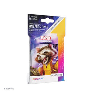 Gamegenic Sleeves: Marvel Champions Fine Art: Rocket Raccoon (50) (Sealed)