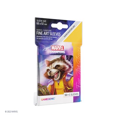 Gamegenic Sleeves: Marvel Champions Fine Art: Rocket Raccoon (50) (Sealed)