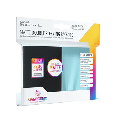 Gamegenic: Matte Double Pack Sleeves - Clear / Black (2x100) (Sealed)