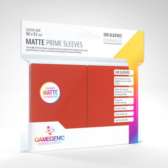 Gamegenic: Matte Prime Sleeves - Red (100) (Sealed)