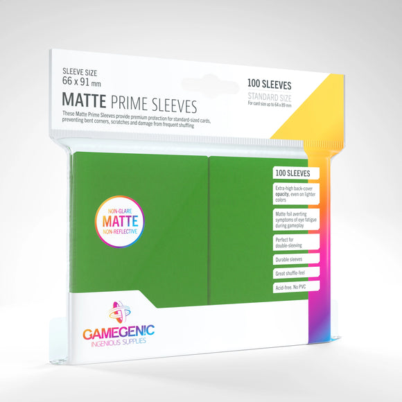 Gamegenic: Matte Prime Sleeves - Green (100) (Sealed)