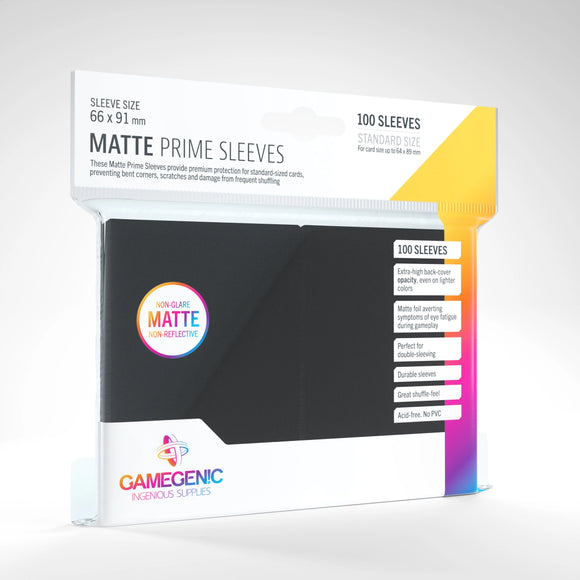 Gamegenic: Matte Prime Sleeves - Black (100) (Sealed)