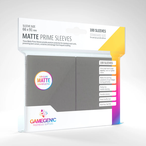 Gamegenic: Matte Prime Sleeves - Dark Gray (100) (Sealed)