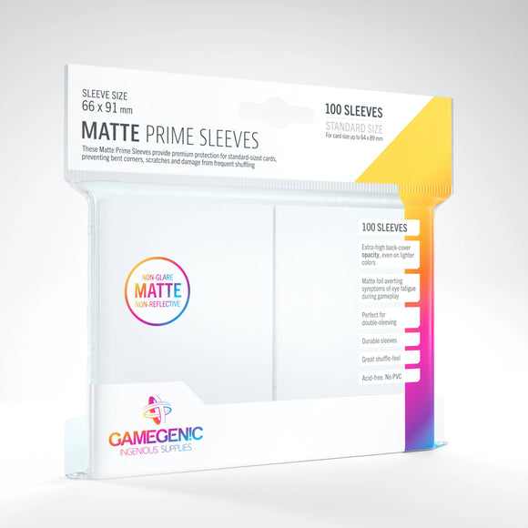 Gamegenic: Matte Prime Sleeves - White (100) (Sealed)
