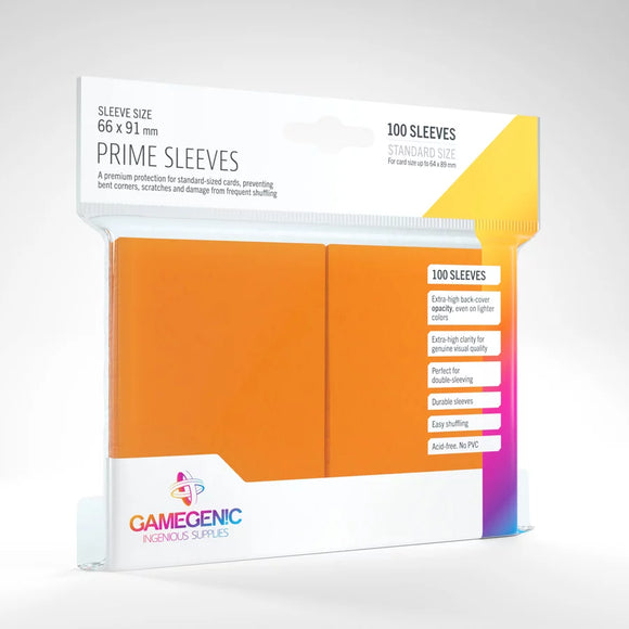 Gamegenic: Prime Sleeves - Standard Size Card Sleeves - Orange (100) (Sealed)