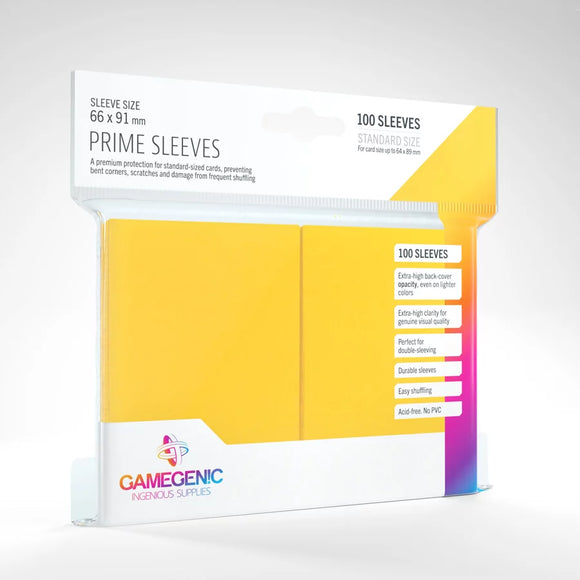 Gamegenic: Prime Sleeves - Standard Size Card Sleeves - Yellow (100) (Sealed)