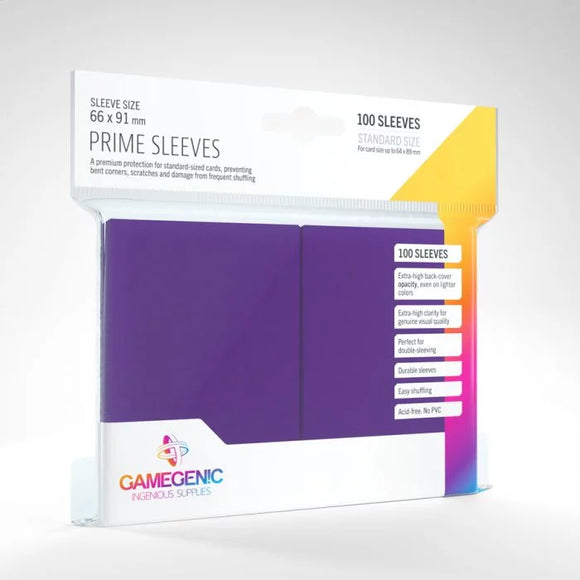 Gamegenic: Prime Sleeves - Standard Size Card Sleeves - Purple (100) (Sealed)