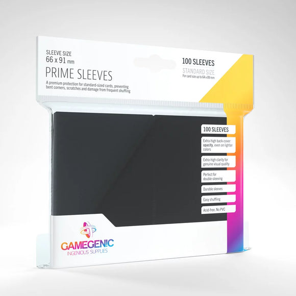 Gamegenic: Prime Sleeves - Standard Size Card Sleeves - Black (100) (Sealed)