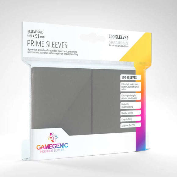 Gamegenic: Prime Sleeves - Standard Size Card Sleeves - Dark Gray (100) (Sealed)