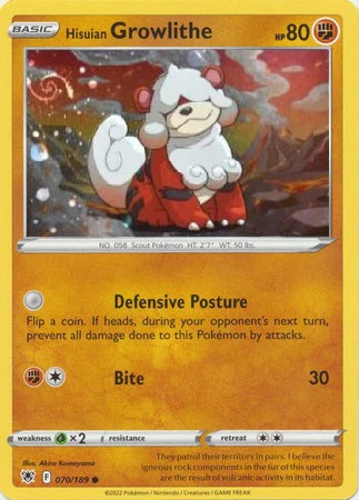 Hisuian Growlithe (Cosmos Holo) - 070/189