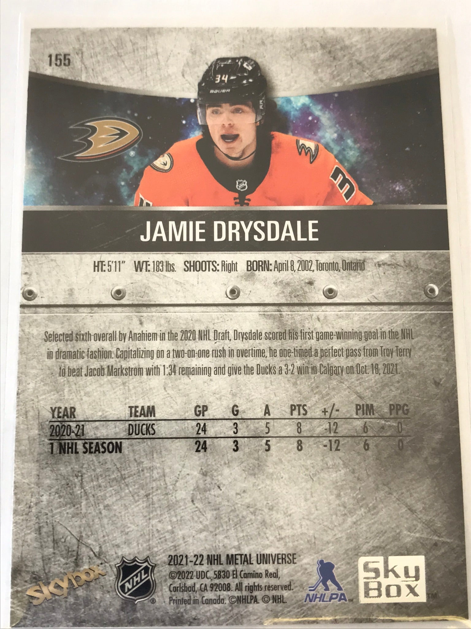 2021-2022 - Jamie Drysdale - Metal Universe (RC) - #155 – MK Cards