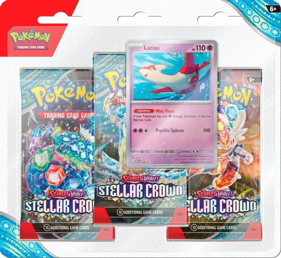 Pokémon: Stellar Crown 3 Pack Blister - Latias (Sealed)