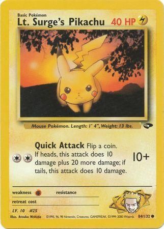 Lt. Surge's Pikachu (Common) - 84/132 - Unlimited