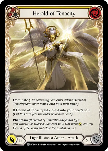 Herald of Tenacity (Yellow) - MON024 - First Edition Normal