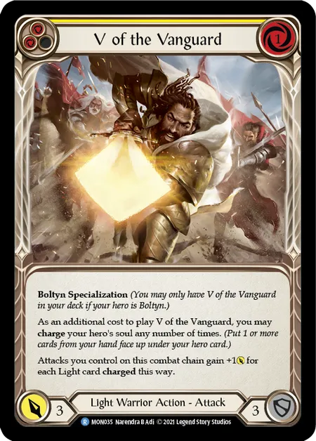 V of the Vanguard (Yellow) - MON035 - 1st Edition Rainbow Foil