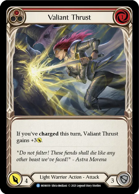 Valiant Thrust (Red) - MON039 - 1st Edition Normal