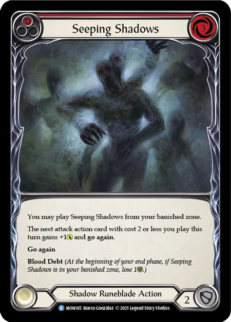 Seeping Shadows (Red) - MON165 - 1st Edition Normal