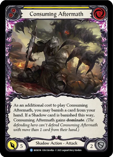 Consuming Aftermath (Yellow) - MON196 - 1st Edition Rainbow Foil