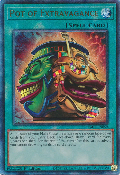 Pot of Extravagance (Prismatic Ultimate Rare) - RA01-EN059 - 1st Edition