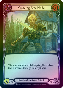 Singeing Steelblade (Yellow) (Rainbow Foil Common) - ELE231 - 1st Edition