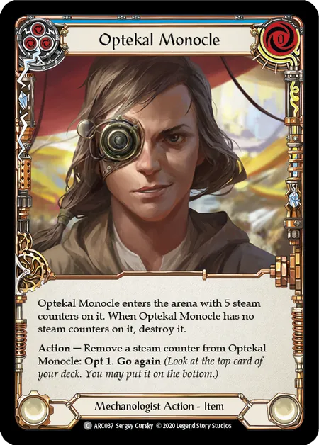 Optekal Monocle (Blue) - ARC037 - Unlimited Rainbow Foil