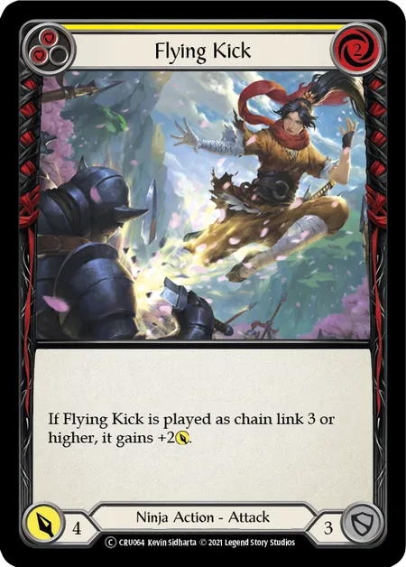 Flying Kick (Yellow) - CRU064 - Unlimited Rainbow Foil