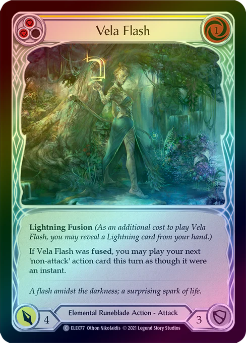 Vela Flash (Yellow) (Rainbow Foil Common) - ELE077 - 1st Edition